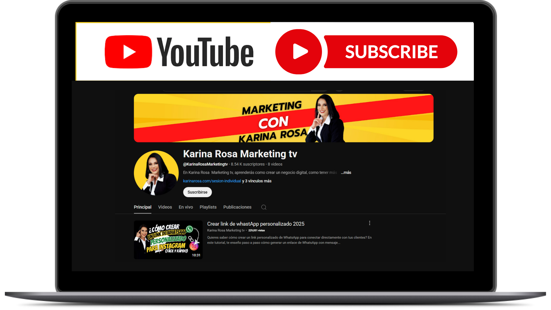 KARINA ROSA MARKETING CANAL DE YOU TUBE